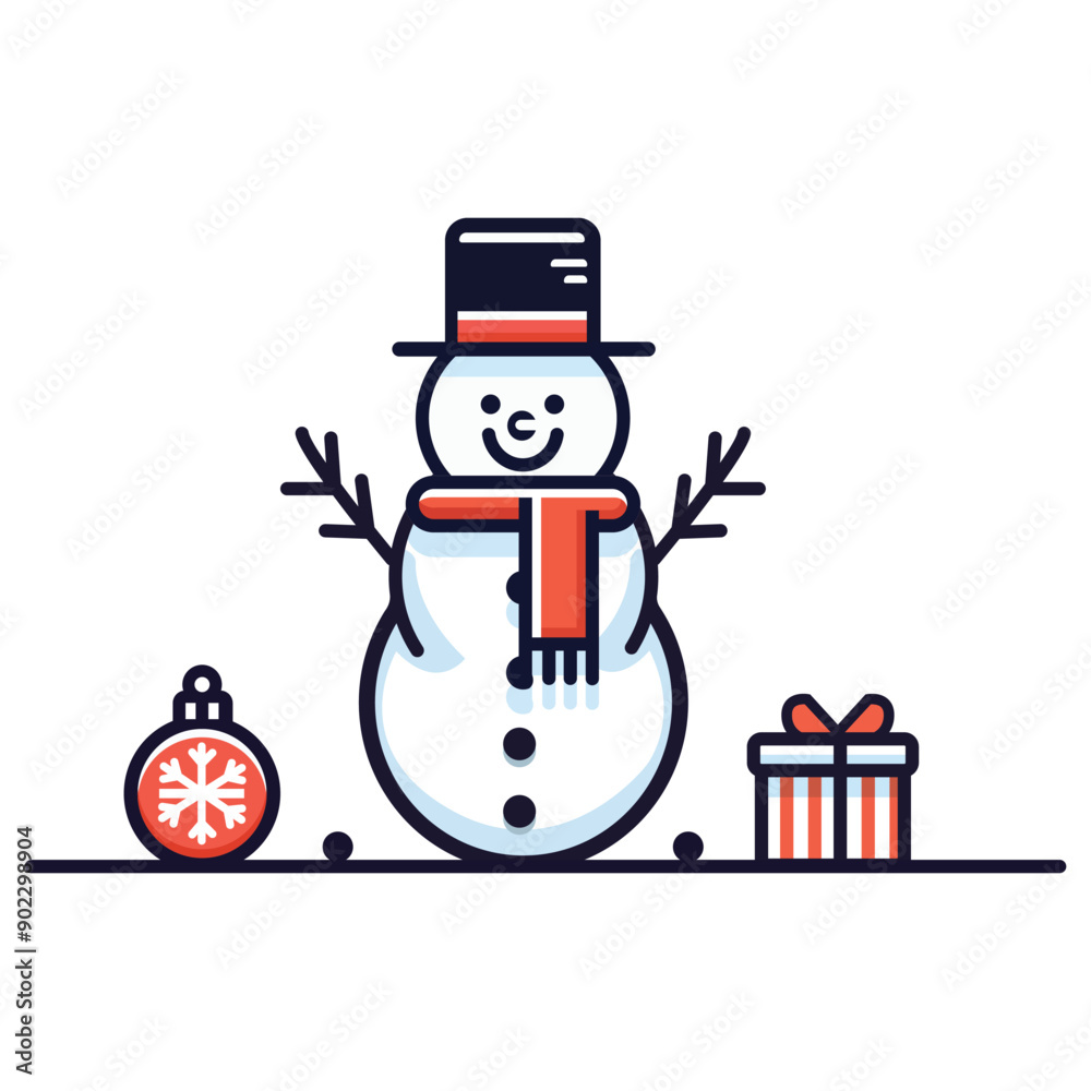 Christmas snowman vector. Snowman cartoon Christmas snowman vector. Snowman cartoon