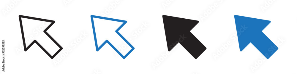 Click icon set collection set on white background color Click icon set collection set on white background color