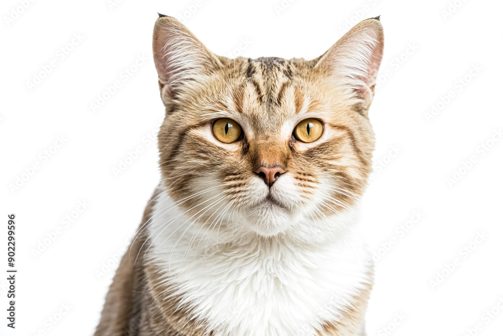 Close-up of a Tabby Cat's Face with White Chest Close-up of a Tabby Cat's Face with White Chest