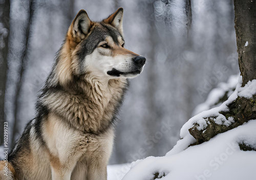 Wolf in the Winter Woods