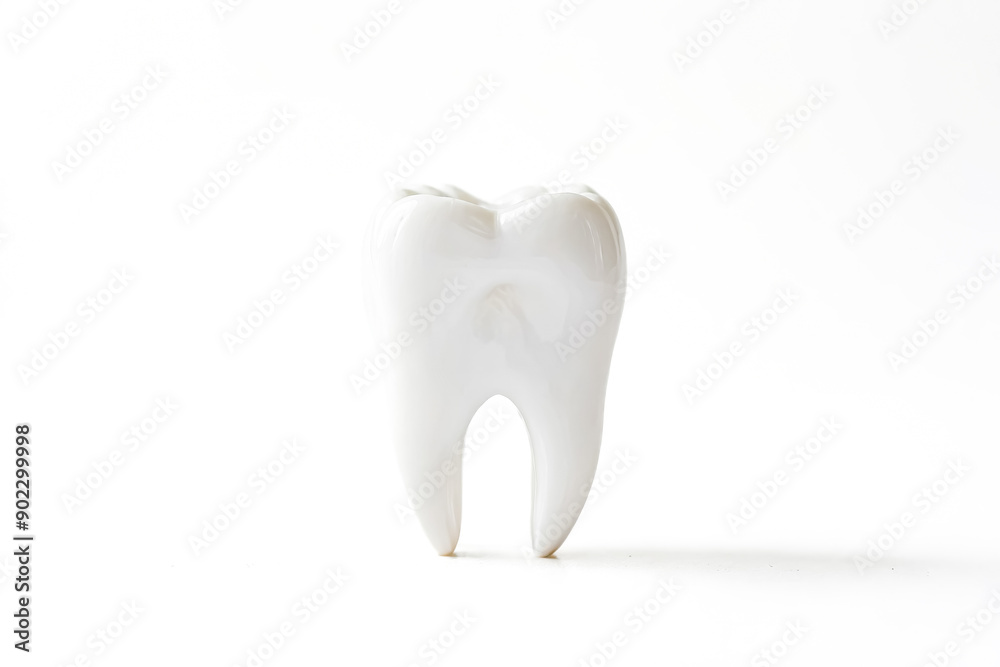 White Tooth Model on White Background White Tooth Model on White Background