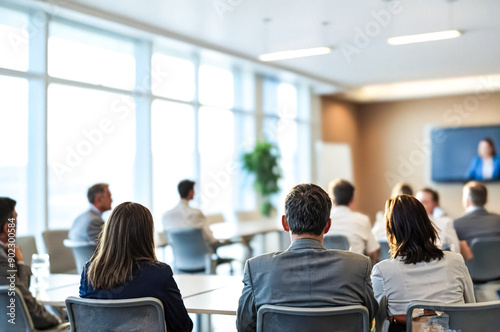Back View of Business People Attending a Conference