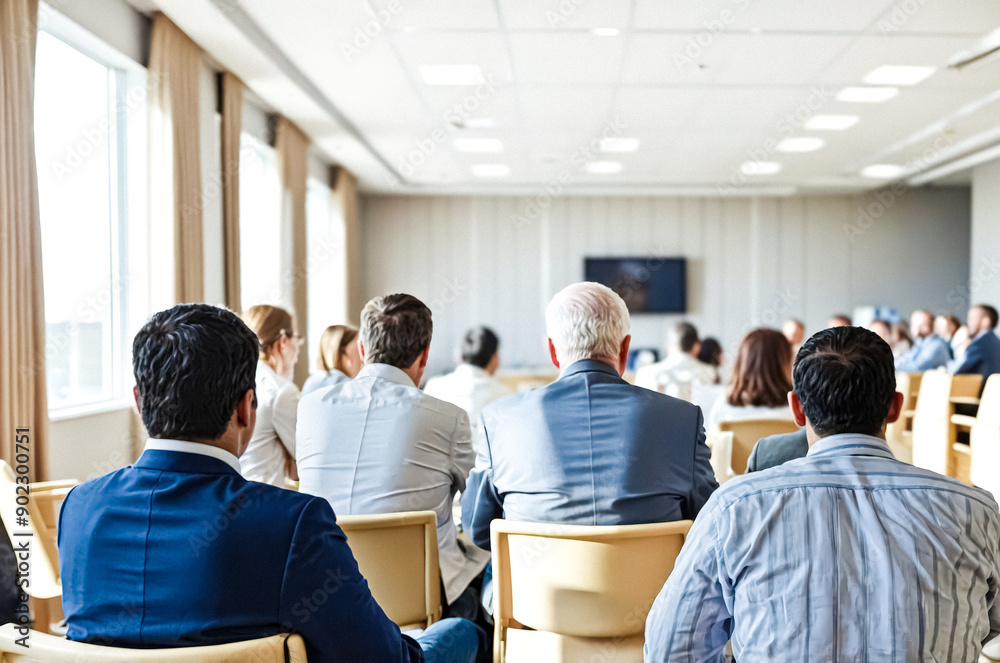 Business people seated in a conference room Business people seated in a conference room