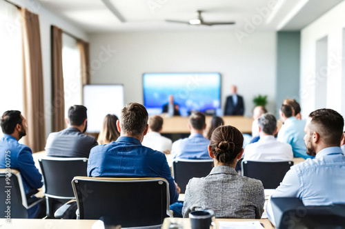 Business people attending a presentation in a conference room