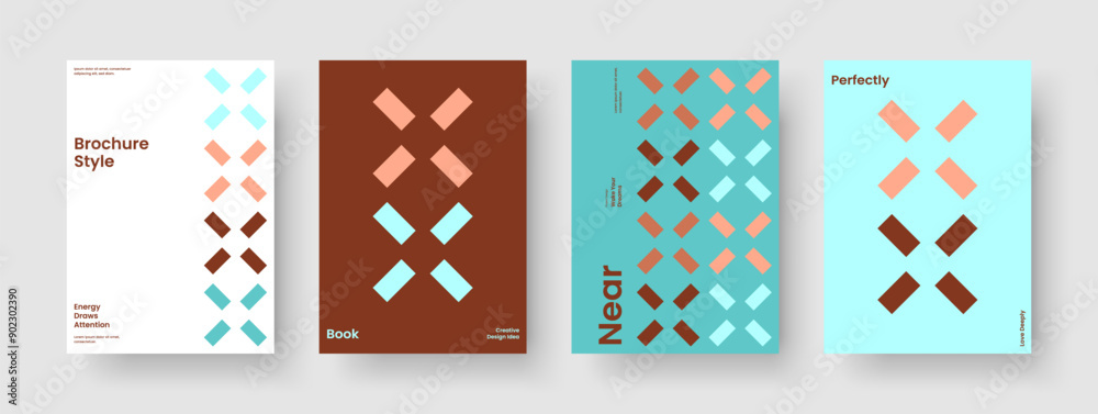 Fototapeta premium Isolated Brochure Layout. Creative Flyer Template. Geometric Background Design. Banner. Report. Poster. Business Presentation. Book Cover. Journal. Magazine. Advertising. Newsletter. Brand Identity