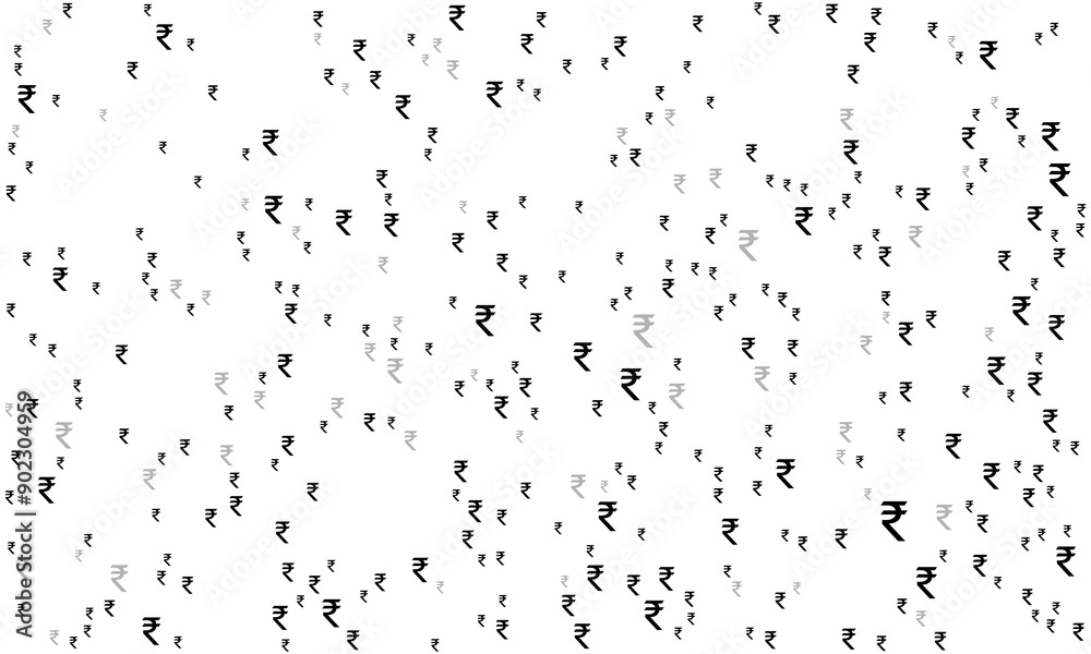 Indian Rupee symbols of different sizes and opacity seamless background pattern vector illustration. Indian Rupee symbols of different sizes and opacity seamless background pattern vector illustration.