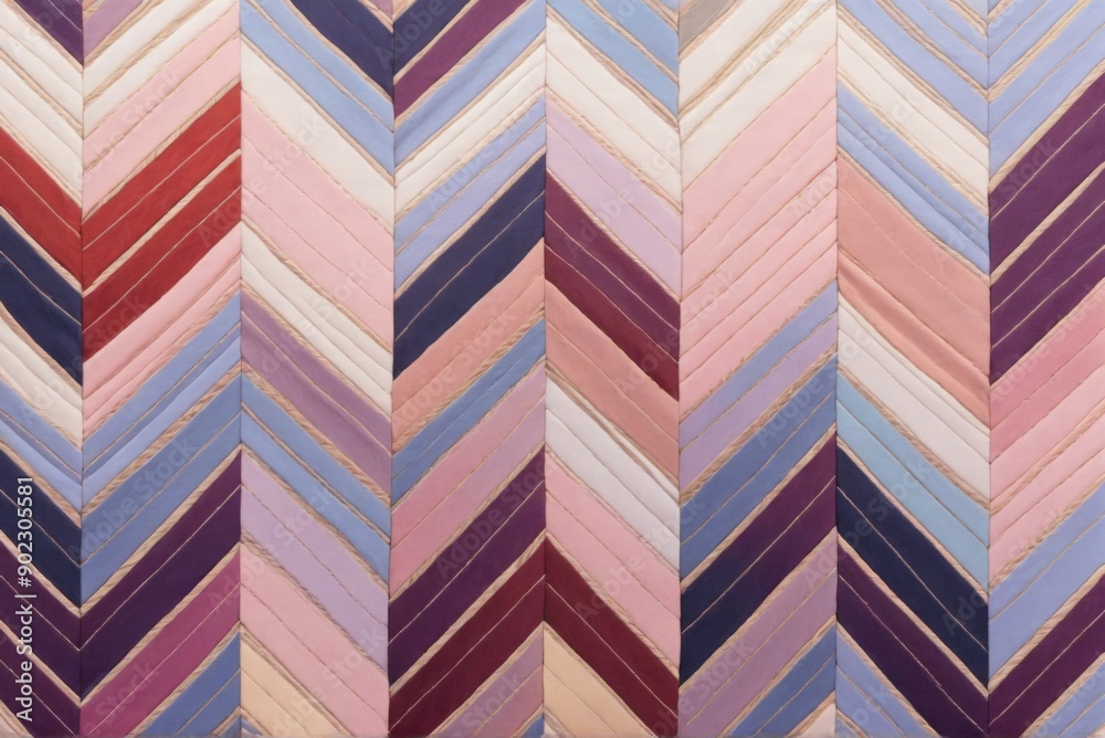 Close-up fabric zigzag pattern appears to be made Top view photo Close-up fabric zigzag pattern appears to be made Top view photo