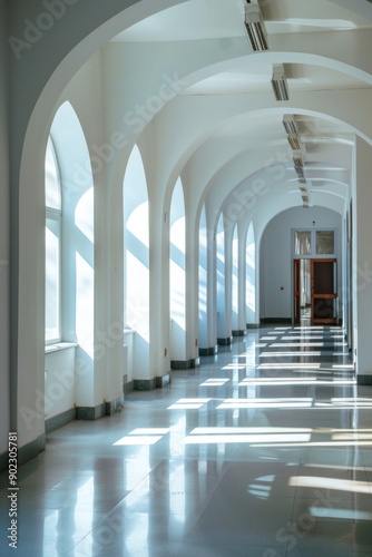 Archway hallway in building