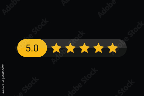 5 star rating symbol design vector art
