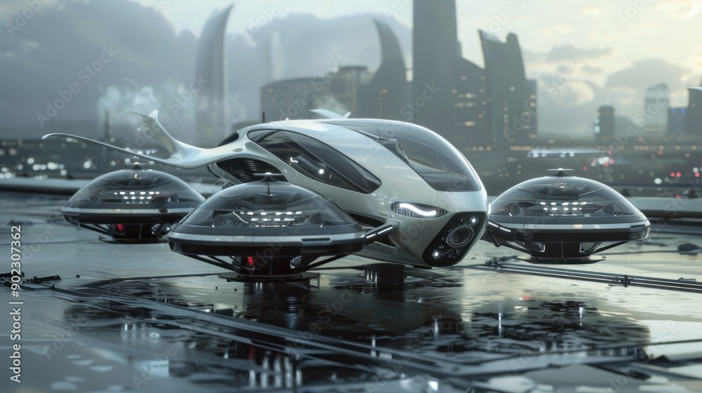 Obraz premium Modern futuristic drone car