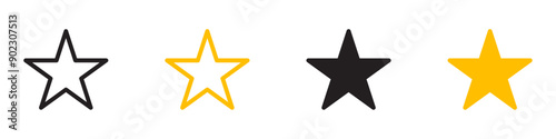 Star icon Flat illustration vector with thin stroke