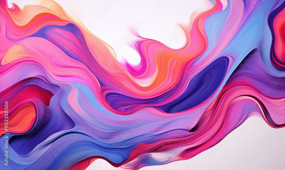 Vibrant Abstract Fluid Wave Pattern with Pink, Purple, and Blue Tones