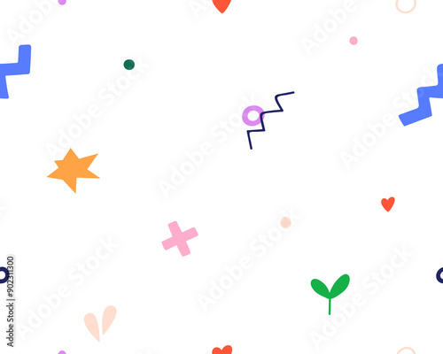 Abstract pattern, seamless print. Endless background, doodle shapes, modern e...