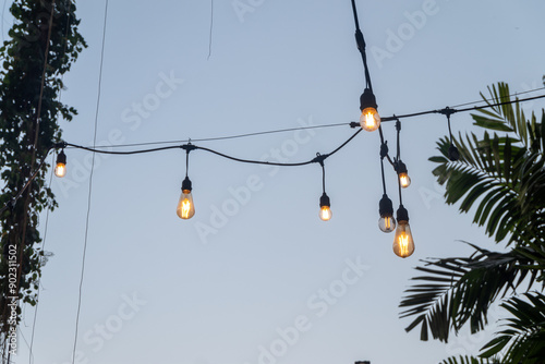 shining hanging lamps to add beauty to a coffee shop