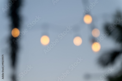 blur background of hanging lamp for background