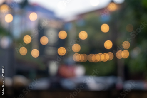 blur background of hanging lamp for background