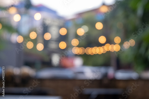 blur background of hanging lamp for background