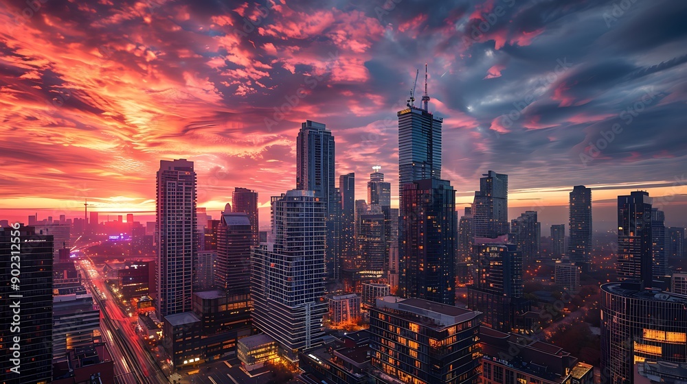 Fototapeta premium Chicago Cityscape at Sunset