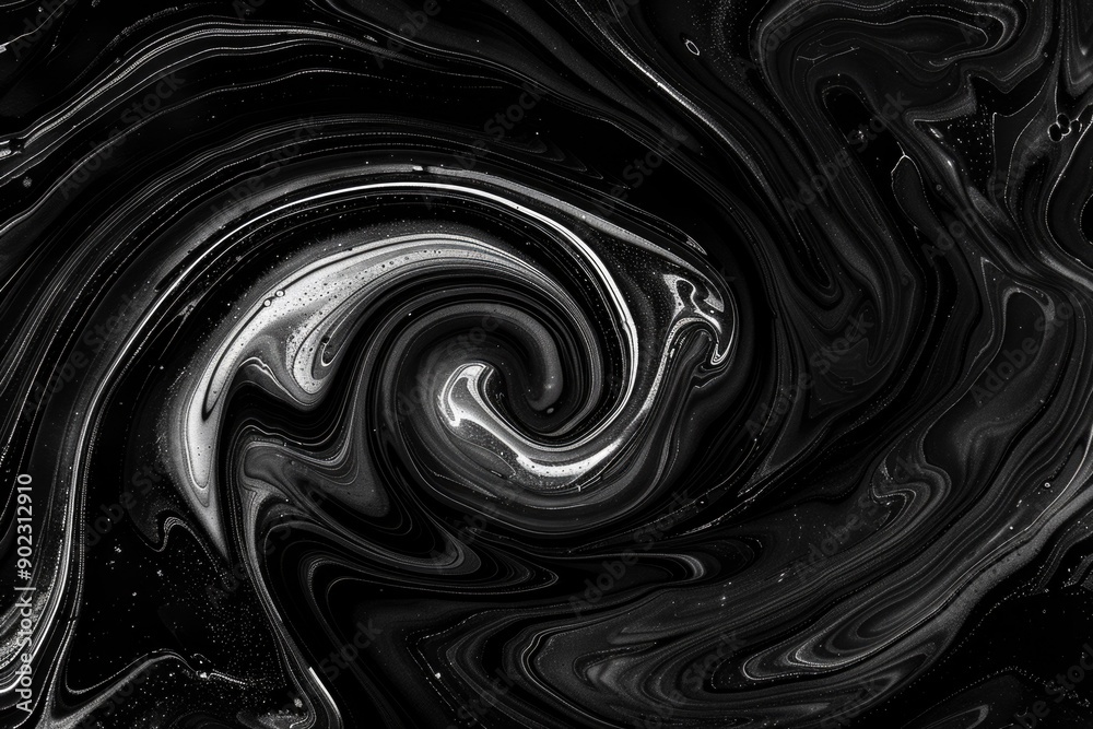 Abstract Swirling Black and Silver Liquid Marble Abstract Swirling Black and Silver Liquid Marble