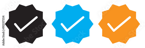 colorful badge icon set