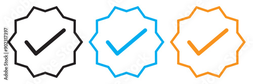  badge icon set isolated on a white background
