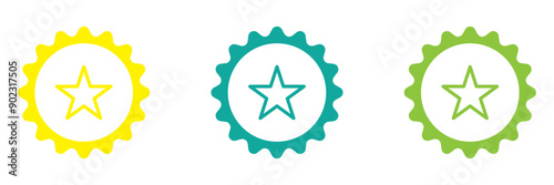  badge icon set isolated on a white background
