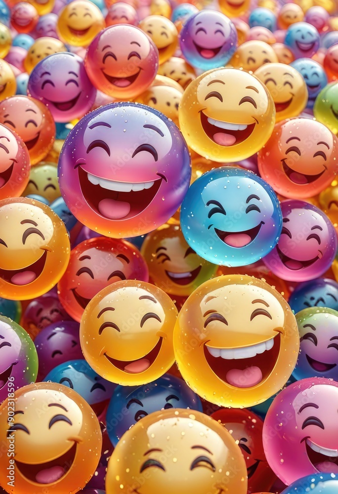 Happy Emojis 3D Rendering