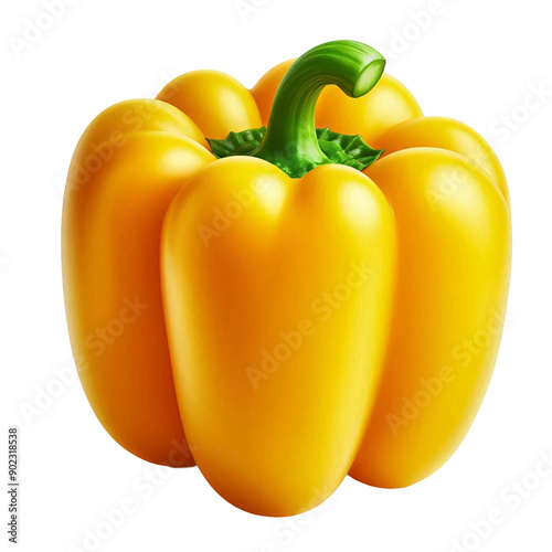 Fresh Bell Pepper (Capsicum) Isolated on Transparent or White Background photo