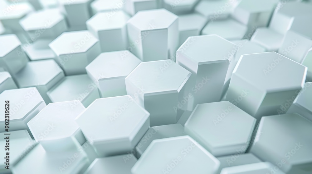 Abstract background of white hexagonal shapes. Geometric pattern with depth and texture. Modern design for technology, science, or architecture. Abstract background of white hexagonal shapes. Geometric pattern with depth and texture. Modern design for technology, science, or architecture.