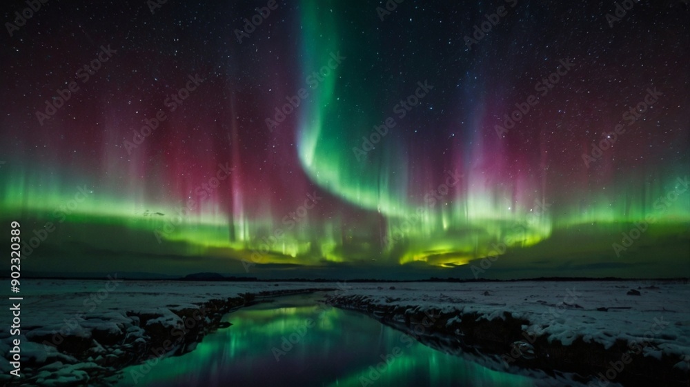 Naklejka premium rainbow over water