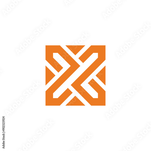 Abstract Letter X Square logo design vector template