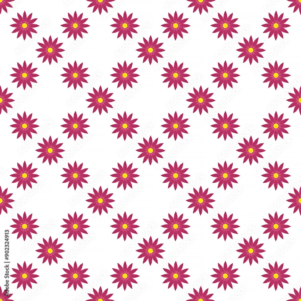 abstract seamless pattern: purple with yellow flowers against white background abstract seamless pattern: purple with yellow flowers against white background