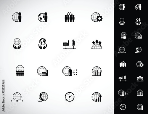 Universal business management and human resources icon set. Universal icons for web and mobile. Vector.	