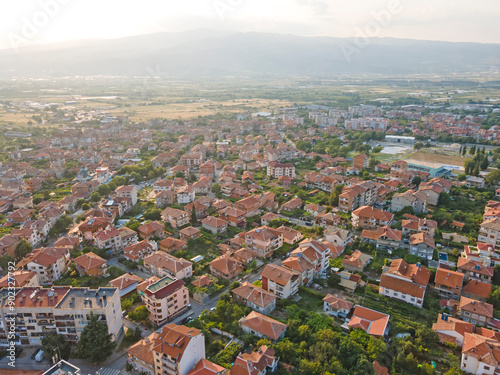 Aerial view of town of Petrich, Bulgaria photo