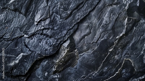 The image presents a black stone background with a dark gray texture. It features a close-up view that emphasizes the smooth, rugged surface of the stone.  © Yusif