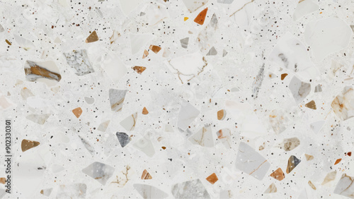 Terrazzo floor seamless pattern. Consist of marble, stone, concrete and polished smooth to produce textured surface. White Wide Marble Background 