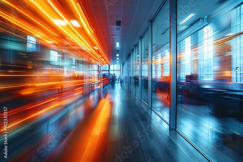 motion blur office area background