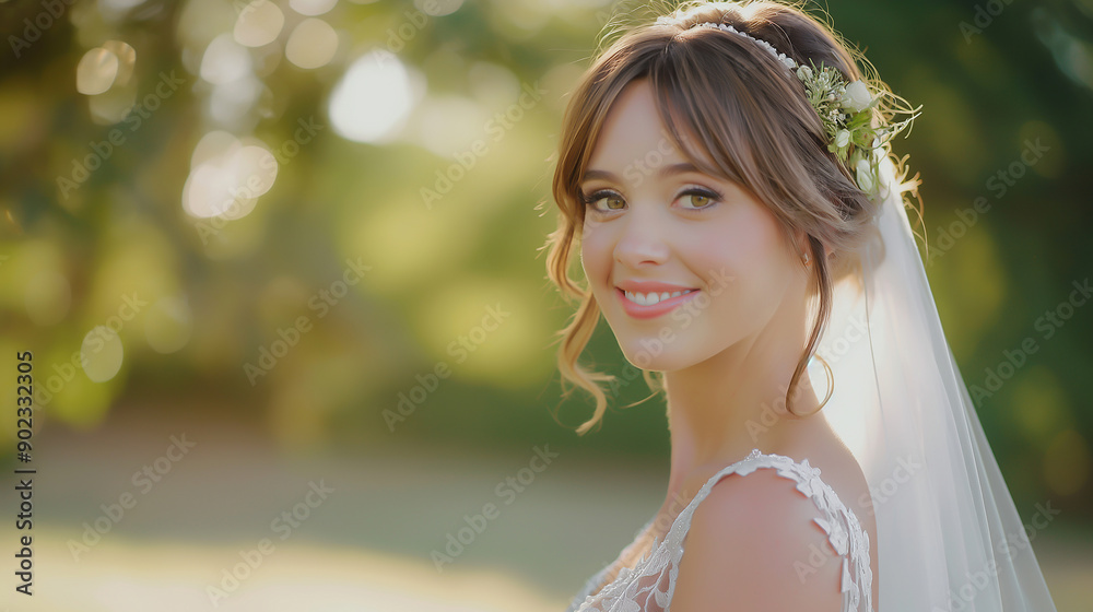 A beautiful bride on her wedding day A beautiful bride on her wedding day
