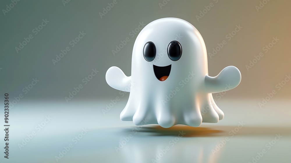 A 3D cartoon ghost making a silly face, Halloween, A 3D cartoon ghost making a silly face, Halloween,