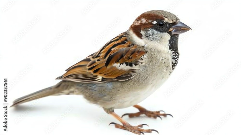 Small brown sparrow isolated on a white background Small brown sparrow isolated on a white background