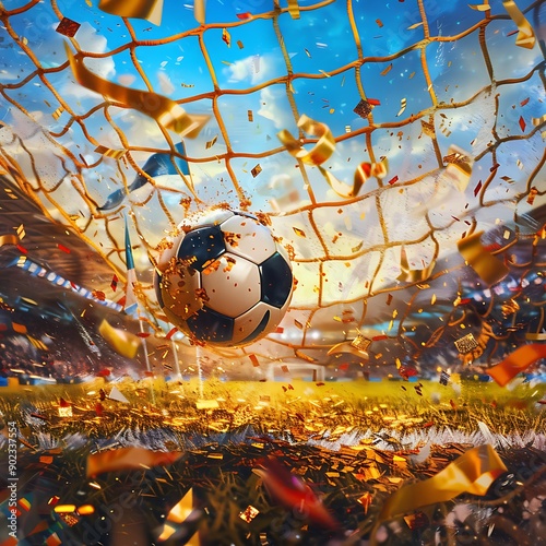 colorful, creative soccer ball. Color explosion.
