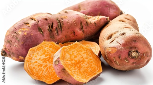 Sweet potatoes are a delicious and nutritious root vegetable that can be enjoyed in many different ways. photo