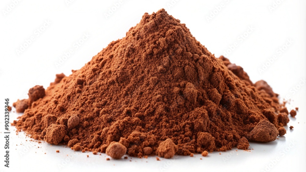 Ground Cocoa Powder Isolated on White Background for Food Photography and Packaging Design Ground Cocoa Powder Isolated on White Background for Food Photography and Packaging Design