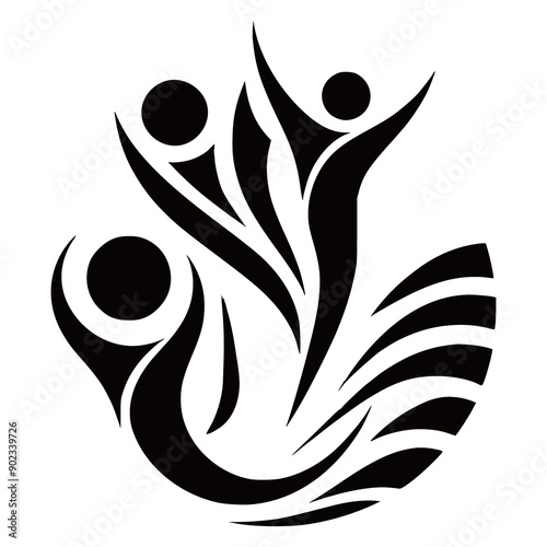 Abstract Successful man logo icon template vector illustrations on white background generated Ai