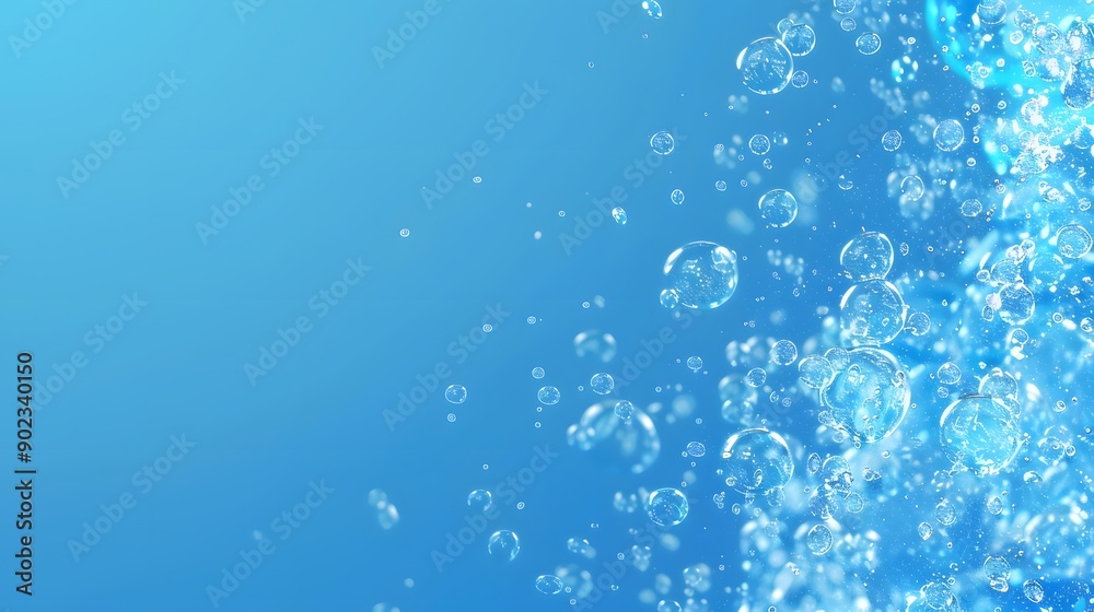 blue water surface with splash and air bubbles on white backgtround blue water surface with splash and air bubbles on white backgtround
