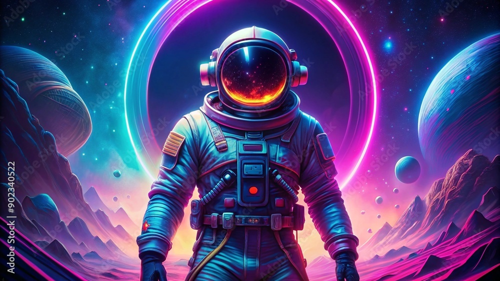 Futuristic Neon Astronaut Exploration Concept Futuristic Neon Astronaut Exploration Concept
