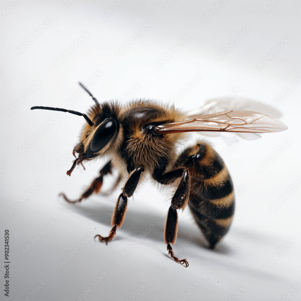 Bee isolated on white background Closeup of a bee on a white background
Bee isolated on white background Closeup of a bee on a white background