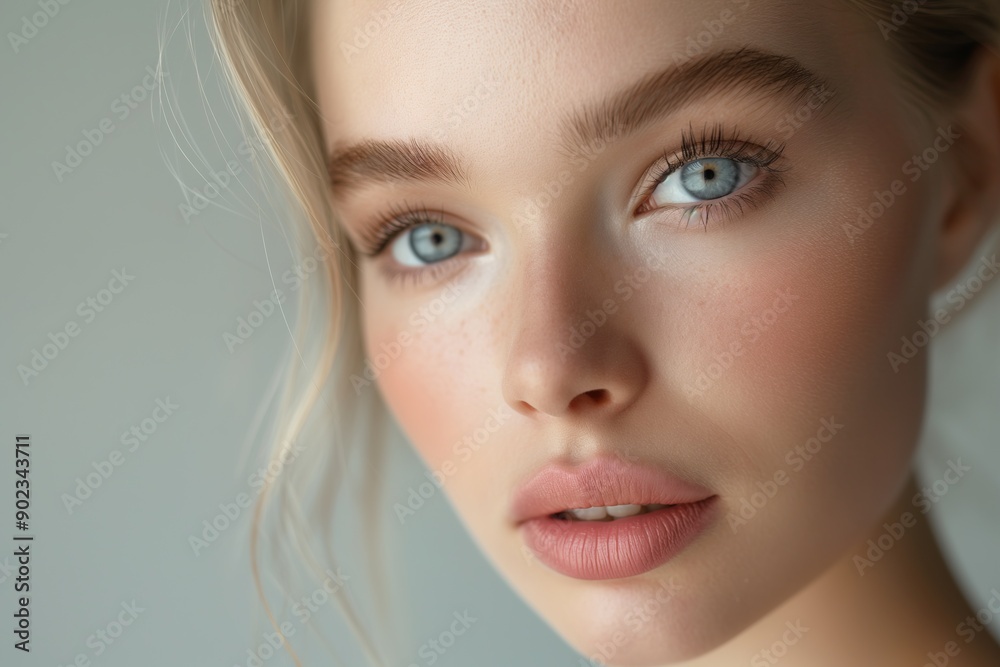 Portrait of a beautiful girl with blue eyes, close-up Portrait of a beautiful girl with blue eyes, close-up