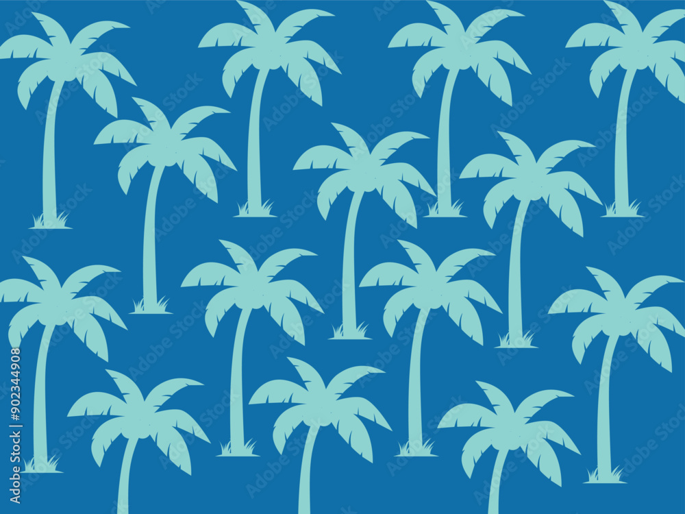 Fototapeta premium Coconut trees seamless pattern