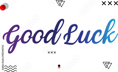 Good Luck, Good luck symbol. Wooden blocks with words Good luck. Beautiful grey green background with succulent plant. Business and Good luck concept